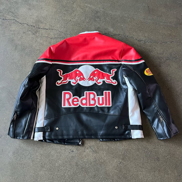 Giacca in Pelle Racing Red Bull - Stile F1