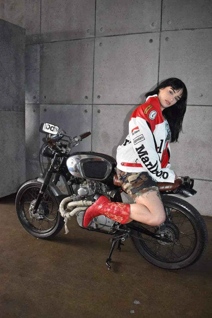 Giacca in Pelle Racing Marlboro