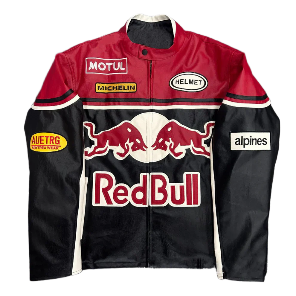 Giacca in Pelle Racing Red Bull - Stile F1